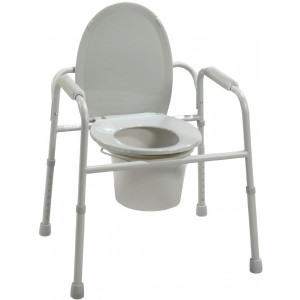 Deluxe All-In-One Welded Steel Commode