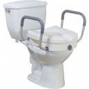 2-IN-1 Locking, Raised Toilet Seat w/ Removable Arms
