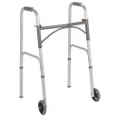 Folding Walker, Two Button w/5" Wheels