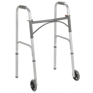 Folding Walker, Two Button w/5" Wheels