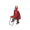 Deluxe Rolling Shopping Cart w/Seat